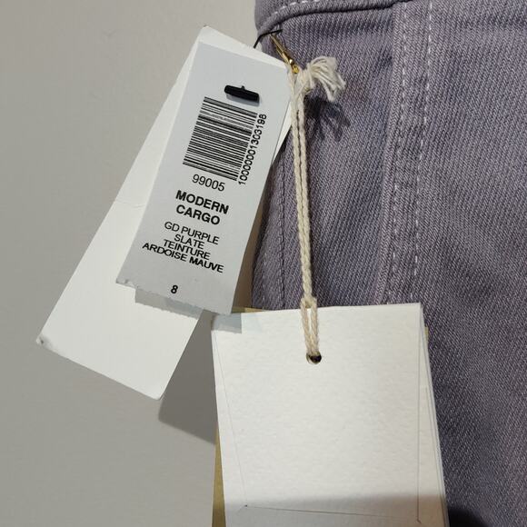 NWT Wilfred Aritzia Sz 8 Modern Cargo Pants Purple Slate Barrel Leg High Rise - Picture 7 of 10